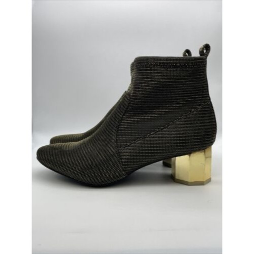 Katy Perry Diana Disco Stretch Ankle Boots Black Gold Women's US 8M